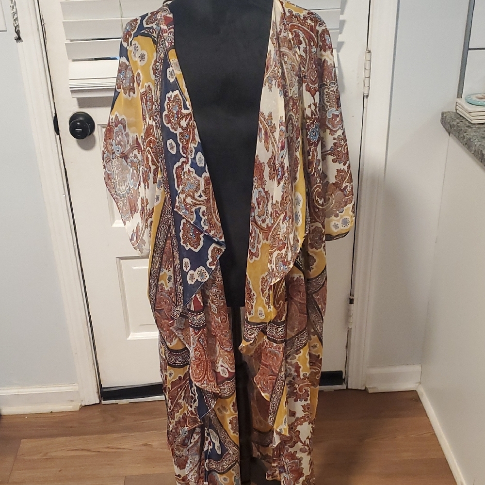 Umgee Floral Multicolor Women's Sheer Cardigan